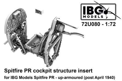 Doplněk IBG Models 72U080 vložka konstrukce kokpitu Spitfire PR v měřítku 1/72