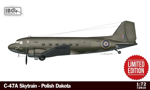 Krabice stavebnice IBG Models 72910 C-47A Skytrain Polish Dakota v měřítku 1/72