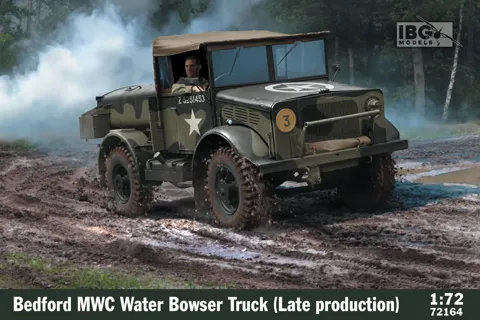 Krabice stavebnice IBG Models 72164 Bedford MWC Water Bowser 1/72, britský cisternový vůz