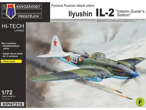 Krabice stavebnice Kovozávody Prostějov KPH7219 Iljušin Il-2 Interim Gunner's Station 1/72