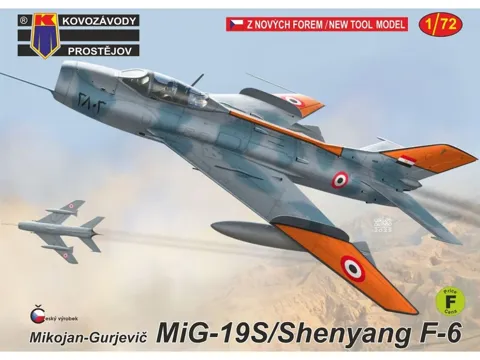 Krabice plastikové stavebnice Kovozávody Prostějov 1/72 MiG-19S / Shenyang F-6
