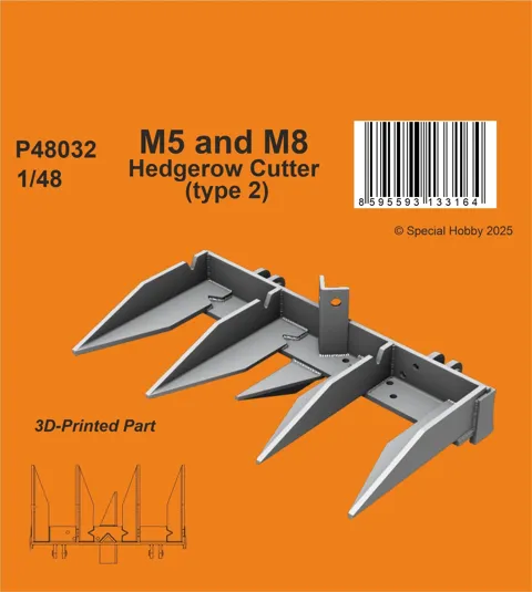 Resinový 3D tištěný řezač křoví CMK P48032 v měřítku 1/48 pro stavebnice Tamiya M5 a M8