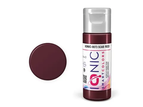 Lahvička akrylové barvy IONIC Smart Acrylic Color 0073 tmavá krvavá červená (Scab Red), 20 ml