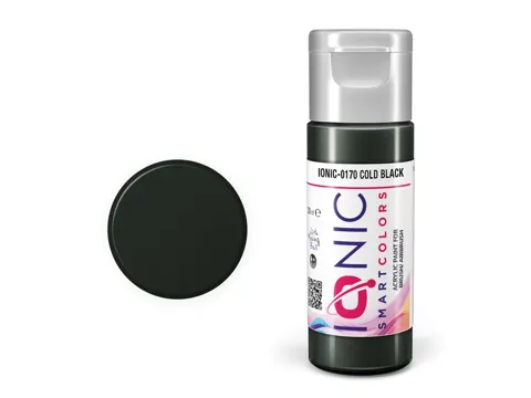 Lahvička akrylové barvy IONIC Smart Acrylic Color studená černá Cold Black 20 ml