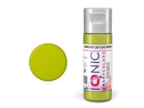 Lahvička akrylové barvy Vallejo IONIC 0137 světlá olivová zelená (Light Olive Green) 20 ml