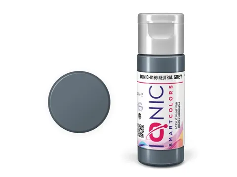 Lahvička akrylové barvy Vallejo IONIC 0169 neutrální šedá (Neutral Grey) 20 ml