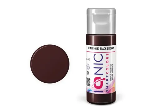 Lahvička akrylové barvy Vallejo IONIC Smart Acrylic Color černohnědá (Black Brown) 20 ml