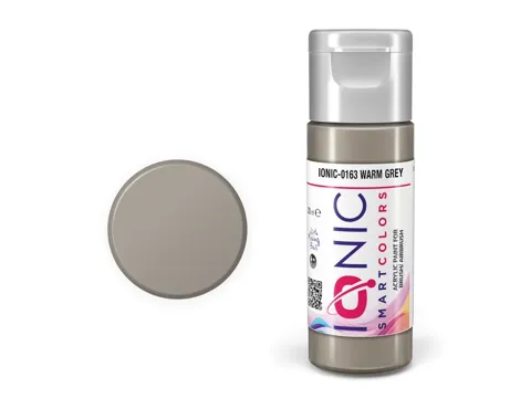 Lahvička akrylové barvy IONIC Smart Acrylic Color 0163 teplá šedá (Warm Grey) 20 ml