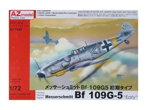 Krabice plastikové stavebnice AZ Model AZ7445 Messerschmitt Bf 109G-5 Early v měřítku 1/72
