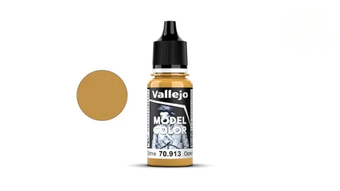 Lahvička akrylové barvy Vallejo Model Color 70913 okrová žlutá matná, 18 ml