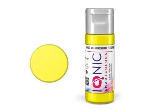 Lahvička akrylové barvy Vallejo IONIC žlutá s vysokým krytím (High Coverage Yellow) 20 ml s kapátkem