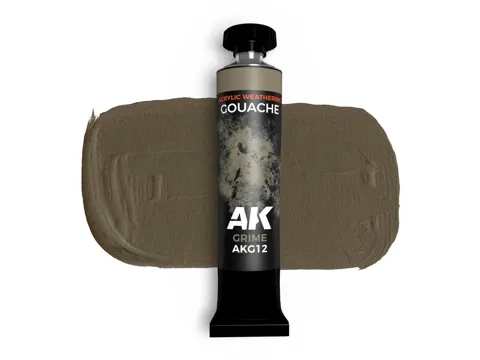 Kelímek kvašové barvy AK Gouache AKG12 tmavá špína (Grime) 20 ml