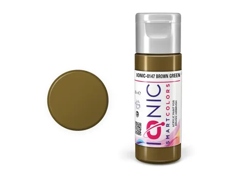 Lahvička akrylové barvy IONIC Smart Acrylic Color 0147 hnědozelená (Brown Green) 20 ml