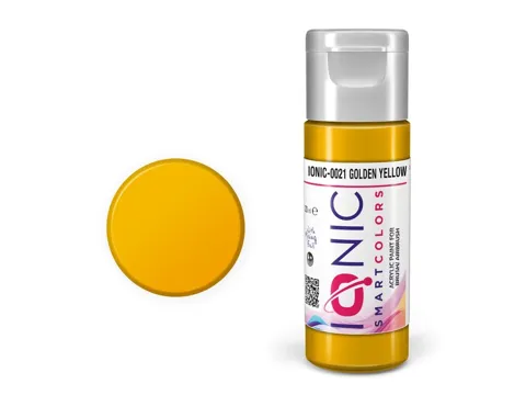 Lahvička akrylové barvy Vallejo IONIC zlatá žlutá (Golden Yellow) 20 ml s kapátkem