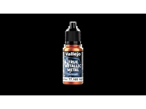 Lahvička metalické barvy Vallejo True Metallic Metal 77165 kovaná červená Airbrush 18 ml