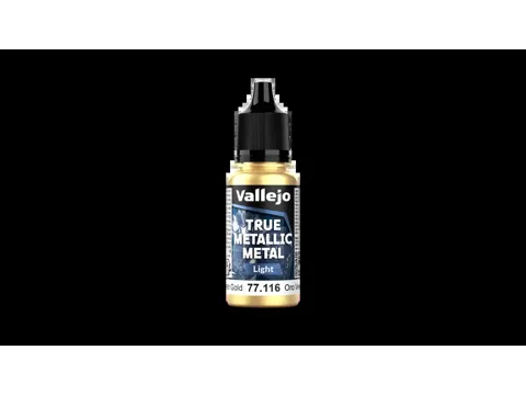 Lahvička akrylové metalické barvy Vallejo True Metallic Metal 77116 nazelenalé zlato světlé 18 ml
