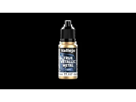 Lahvička metalické barvy Vallejo True Metallic Metal 77117 světlé tajemné zlato 18 ml