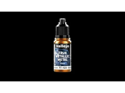 Lahvička akrylové metalické barvy Vallejo True Metallic Metal 77123 Imperial Gold Base 18 ml