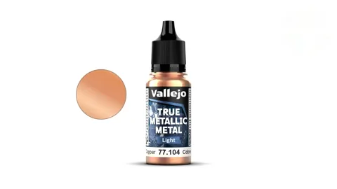 Lahvička metalické barvy Vallejo True Metallic Metal 77104 Ancient Copper Light 18 ml