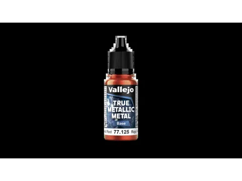 Lahvička metalické barvy Vallejo True Metallic Metal 77125 Forged Red Base 18 ml