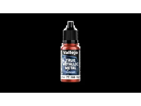 Lahvička metalické barvy Vallejo True Metallic Metal 77166 Ruby Red Airbrush 18 ml