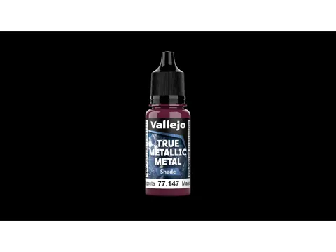 Lahvička metalické akrylové barvy Vallejo True Metallic Metal 77147 Crimson Magenta Shade 18 ml
