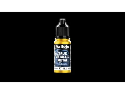 Lahvička metalické barvy Vallejo True Metallic Metal 77162 Radiant Yellow Airbrush 18 ml