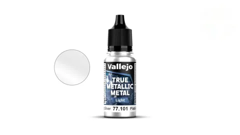 Lahvička metalické barvy Vallejo True Metallic Metal 77101 Sterling Silver Light 18 ml