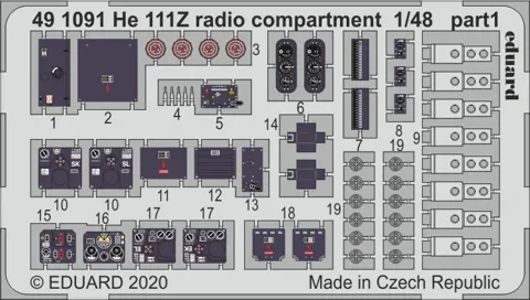 Fotolept Eduard 491091 rádiový prostor He 111Z 1/48 pro stavebnici ICM