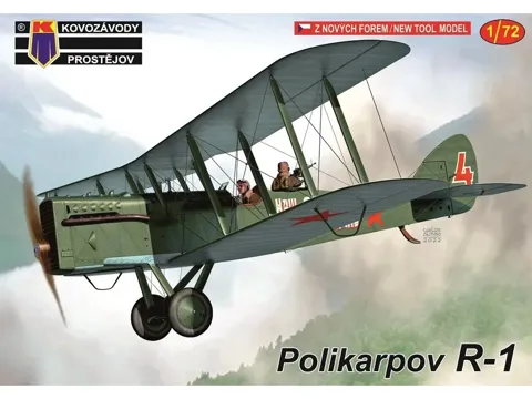 Krabice plastikové stavebnice Kovozávody Prostějov 1/72 Polikarpov R-1 KPM0313