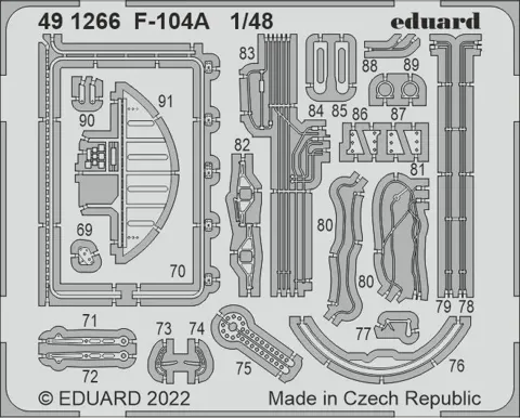 Fotoleptaná sada Eduard 491266 F-104A 1/48 pro stavebnici Kinetic