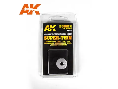 Cívka elastické niti AK Interactive AK9136 Elastic Rigging Bobbin super-thin, 20 m