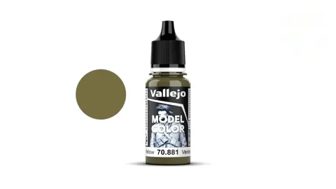 Lahvička akrylové barvy Vallejo Model Color 70881 zelenožlutá matná, 18 ml