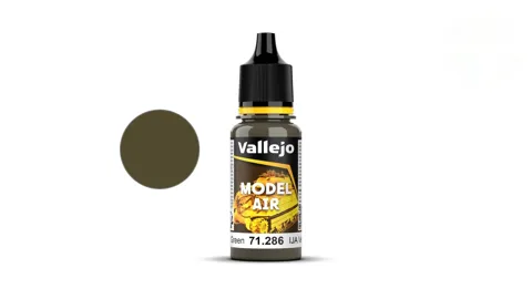 Lahvička akrylové barvy Vallejo Model Air 71286 japonská olivová zelená IJA, 18 ml