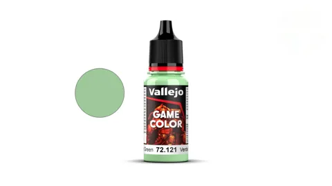 Lahvička akrylové barvy Vallejo Game Color 72121 přízračná zelená (Ghost Green) 18 ml