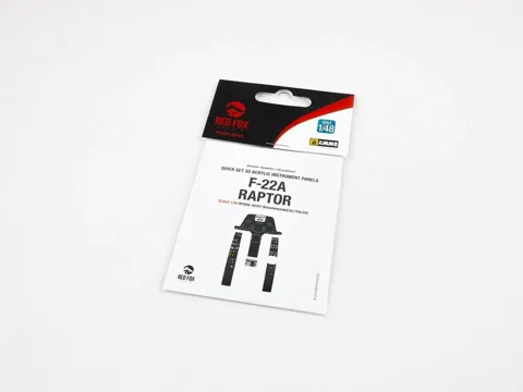Sada 3D přístrojových panelů Red Fox Studio Quick Set RFSQS-48101 pro F-22A Raptor 1/48
