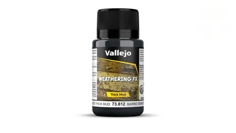 Kelímek efektu Vallejo Weathering FX 73812 černé husté bláto Black Thick Mud 40 ml