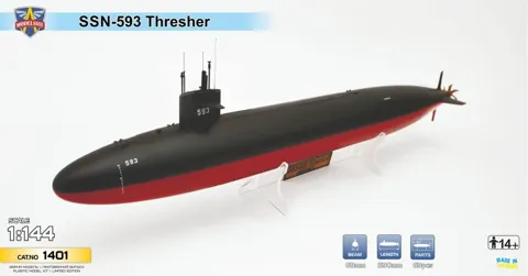 Plastiková stavebnice ModelSvit 1/144 ponorka USS Thresher (SSN-593)