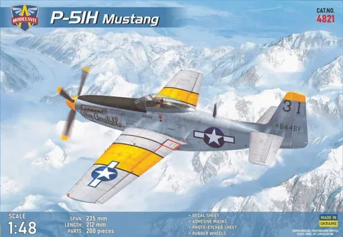 Krabice plastikové stavebnice ModelSvit 4821 P-51H Mustang v měřítku 1/48