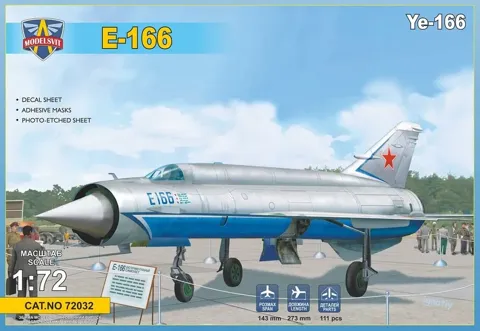 Krabice stavebnice ModelSvit 1/72 Ye-166 těžký experimentální přepadový stíhač