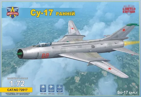 Krabice plastikové stavebnice ModelSvit 72017 Su-17 raná verze v měřítku 1/72