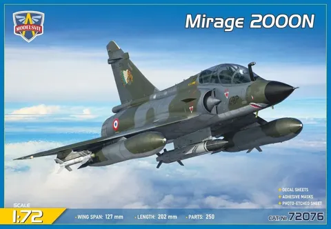 Krabice stavebnice ModelSvit 1/72 Mirage 2000N se střelou ASMP, měřítko 1/72