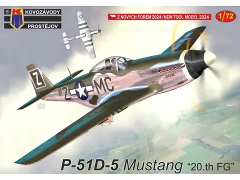 Krabice plastikového modelu Kovozávody Prostějov KPM0440 P-51D-5 Mustang 20th FG v měřítku 1/72
