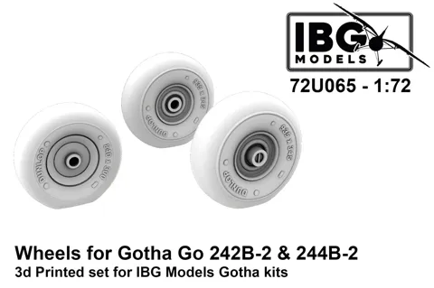 3D tištěná kola IBG Models 72U065 pro Gotha Go 242B-2 a Go 244B-2 v měřítku 1/72
