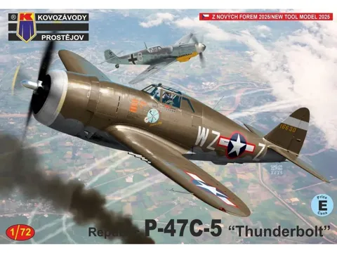 Plastiková stavebnice Kovozávody Prostějov KPM0513 Republic P-47C-5 Thunderbolt v měřítku 1/72