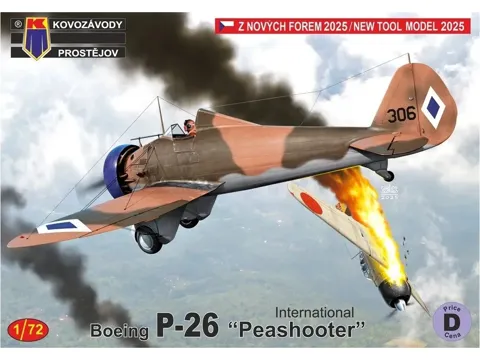 Plastiková stavebnice Kovozávody Prostějov 1/72 Boeing P-26 Peashooter International KPM0518