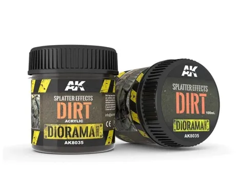 Kelímek akrylového efektu AK Interactive Terrains AK8035 Splatter Effects Dirt 100 ml