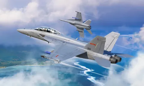 Krabice stavebnice Hobby Boss 85819 F/A-18F Super Hornet VFC-12 v měřítku 1/48