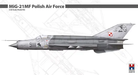 Krabice stavebnice Hobby 2000 MiG-21MF 1/32 v barvách polského letectva