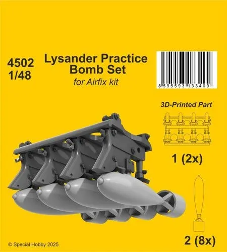 Resinová sada CMK 4502 cvičné bomby pro Lysander v měřítku 1/48